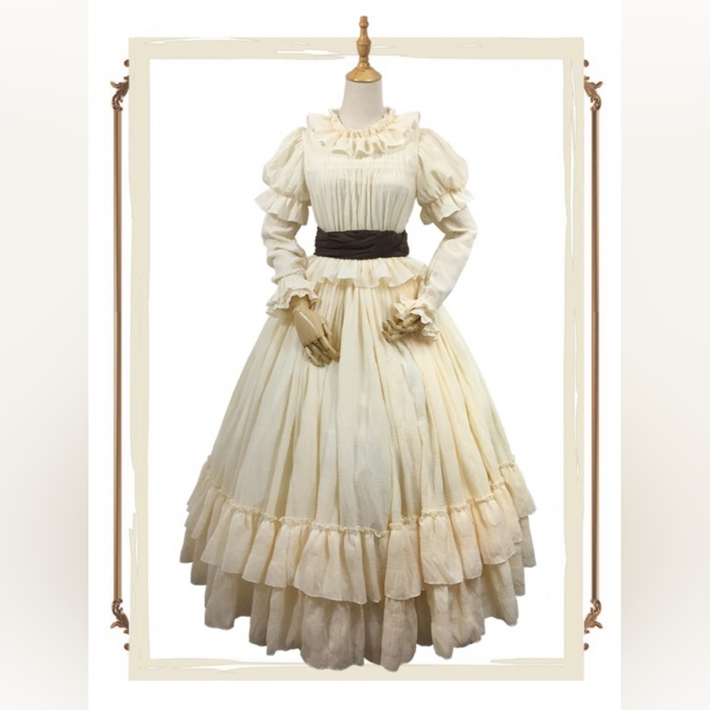Soufflesong Little Women Ivory OP Dress XL Cottageore EGA 1860s Gown Costume